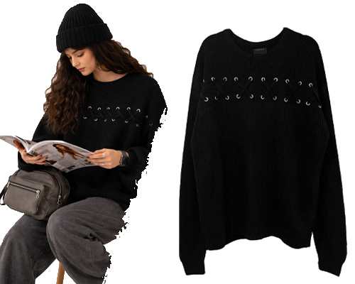 تنخور بلوز بافت زنانه مشکی