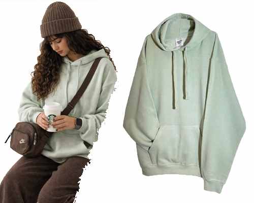 تنخور هودی سبز پاستلی