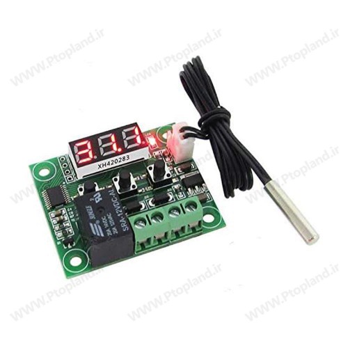کنترلر دما دیجیتال 12 ولت با سنسور NTC ضدآب | ترموستات رله‌ای 20 آمپر