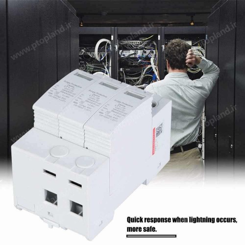 سرج ارستر فتوولتائیک 3P / 40KA برای سیستم‌های سولار، دستگاه محافظ برق، صاعقه گیر با دقت بالا