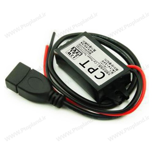 کانورتر DC با ورودی 12 ولت و خروجی 5 ولت 3 آمپر, درز گیری شده با رزین و دارای خروجی USB