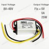 مبدل ولتاژ DC به DC (8 تا 40 ولت به 5 ولت 5 آمپر) برند GYVRM، توان 25W و مناسب برای پروژه‌های الکترونیکی و خودرو