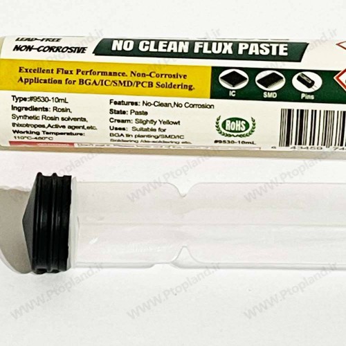 سیم قلع 0.8 میلی‌متری و خمیر فلکس سرنگی BEEYUIHF مدل 9530 | مخصوص لحیم‌کاری حرفه‌ای و SMT