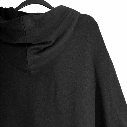 هودی مشکی داخل کرک یقه دکمه دار 