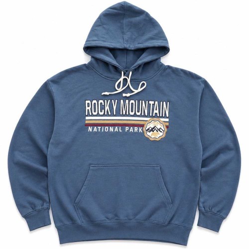 هودی پسرانه اورجینال لش آبی نفتی با گلدوزی ROCKY MOUNTAIN