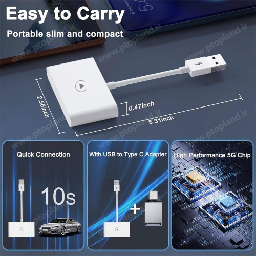 دانگل اپل کارپلی وایرلس خودرو 