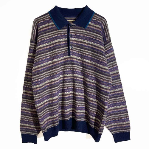 بلوز بافت طرحدار سه دکمه – استایل وینتیج، گرم و دلنشین