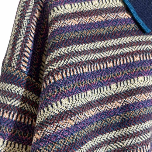 بلوز بافت طرحدار سه دکمه – استایل وینتیج، گرم و دلنشین