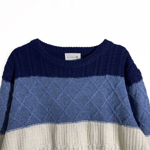 لباس بافت آبی سورمه ای وارداتی