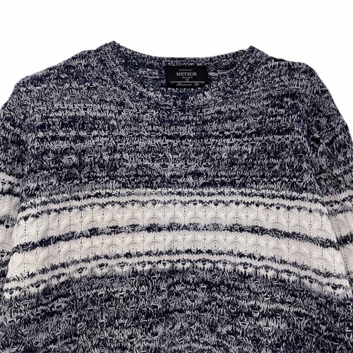 بلوز بافتنی سرمه ای سفید وارداتی