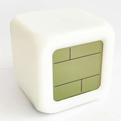 ساعت رومیزی شفاف مکعبی با چراغ پس زمینه RGB و عملکرد نمایش تاریخ, روز, دما و رطوبت برند KRONTALER آلمان 