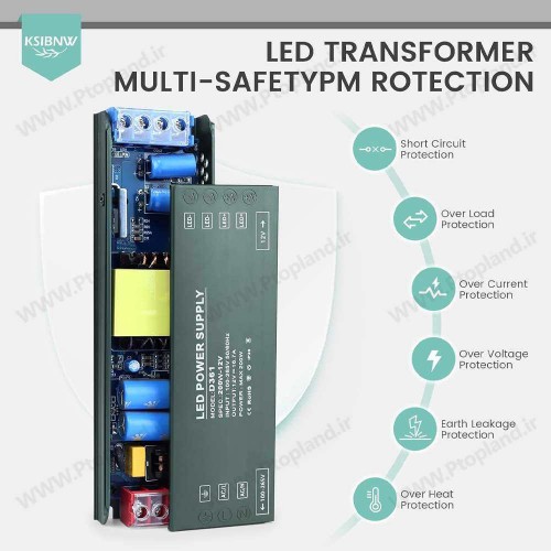 منبع تغذیه سوئیچینگ باریک 24 ولت 6.25 آمپر 150 وات سفارش اروپا
