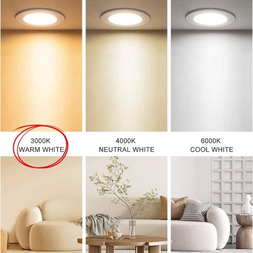 چراغ LED توکار تخت 10W مدل Radiant، نور گرم 3000K و 850 لومن
