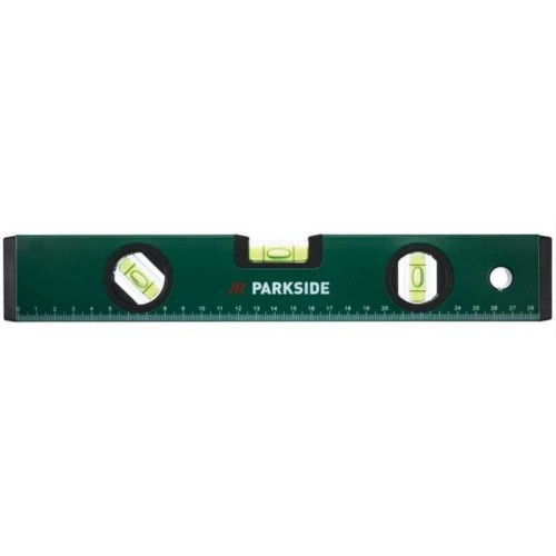 تراز دستی فلزی Parkside سایز 28.5 سانتی‌متر | تراز ساختمانی با 3 حباب اندازه‌گیری 45، 90 و 180 درجه