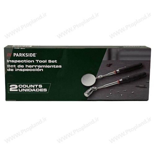 ست آینه و آهنربای چراغدار تلسکوپی پارکساید آلمان | ابزار بازرسی دقیق با بازوی متغیر و چراغ LED