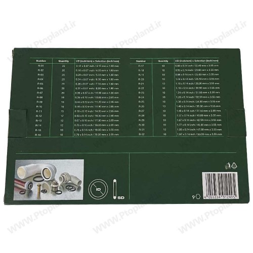 ست اورینگ متریک 420 تکه پارکساید آلمان | 32 سایز مختلف برای تعمیرات و کارهای فنی با جعبه اورگانایزر مقاوم