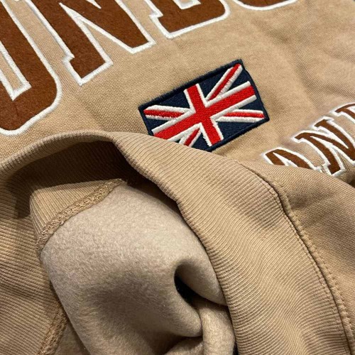 دورس اورجینال انگلیسی تو کرک لطیف خاکی طراحی با پچ و گلدوزی رنگ قهوه ای LONDON   