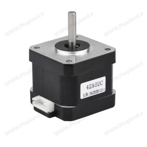 موتور پله ای مدل 42A02C با گشتاور 0.42Nm, پله کامل 1.8 درجه, 4 سیمه و قطر شفت 4.5mm, مناسب پرینتر سه بعدی و... از برند Rtelligent