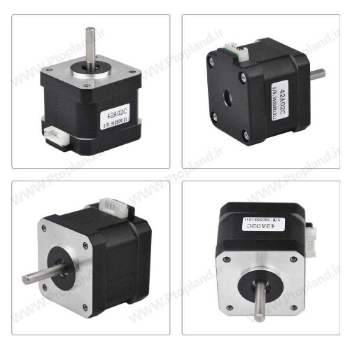 موتور پله ای مدل 42A02C با گشتاور 0.42Nm, پله کامل 1.8 درجه, 4 سیمه و قطر شفت 4.5mm, مناسب پرینتر سه بعدی و... از برند Rtelligent