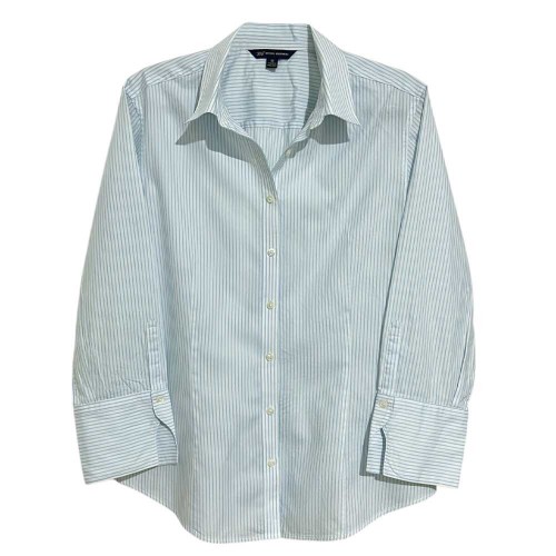 شومیز راه‌راه سفید آبی زنانه وارداتی برند Brooks Brothers