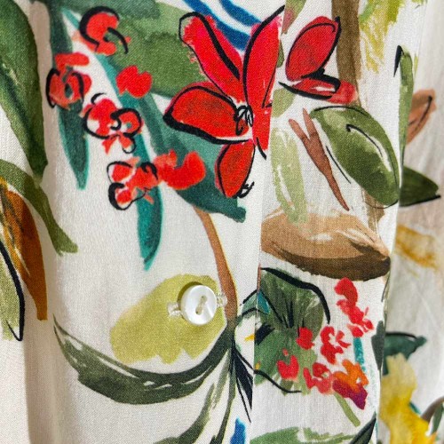 شومیز آستین کوتاه باکس استایل طرحدار نخی ریزشی وارداتی دخترانه|زنانه