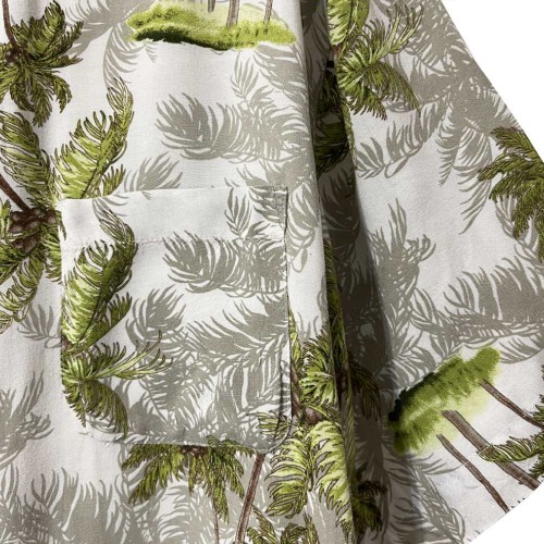 پیراهن آستین کوتاه هاوایی طرح نخل سبز گرمسیری وارداتی