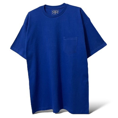 تیشرت آستین کوتاه آبی جیب دار
