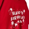 تیشرت آستین کوتاه قرمز اورسایز زنانه Happy Birthday Nana - استوک وارداتی با کیفیت بالا