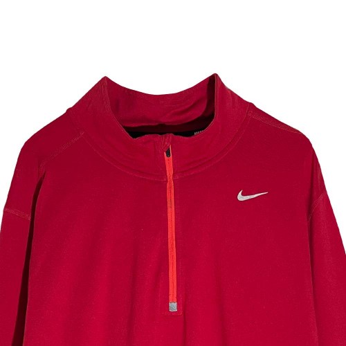 نیم زیپ ورزشی استوک پسرانه استرچ قرمز تیره برند نایک