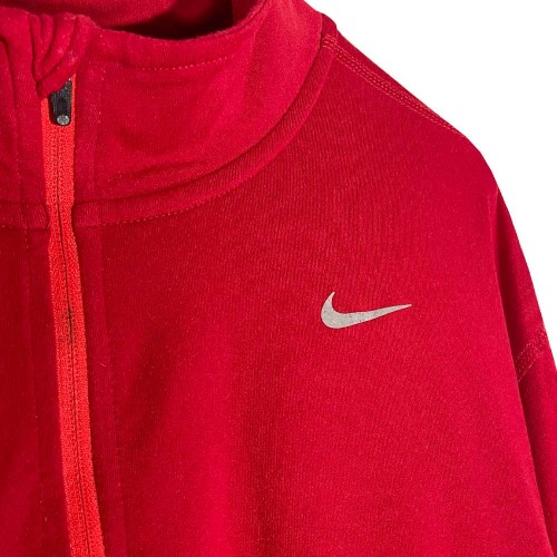 نیم زیپ ورزشی استوک پسرانه استرچ قرمز تیره برند نایک