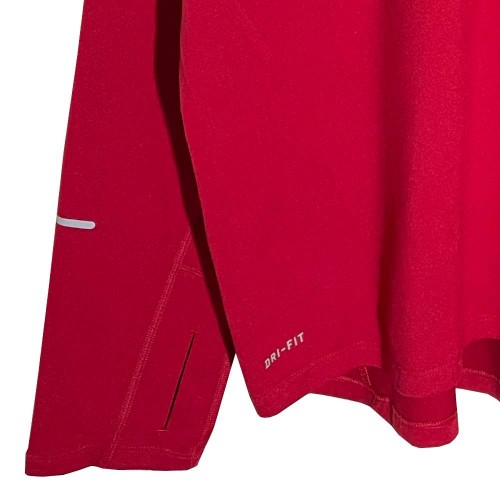 نیم زیپ ورزشی استوک پسرانه استرچ قرمز تیره برند نایک