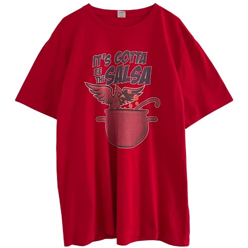 تیشرت قرمز چاپدار وینتیج نخ پنبه دخترانه و پسرانه استوک