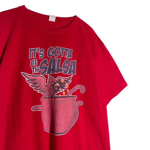 تیشرت قرمز چاپدار وینتیج نخ پنبه دخترانه و پسرانه استوک