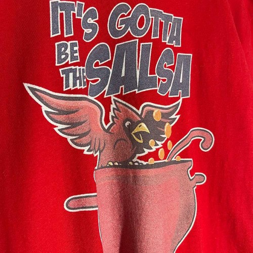 تیشرت قرمز چاپدار وینتیج نخ پنبه دخترانه و پسرانه استوک