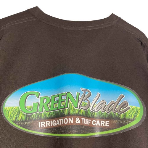 تیشرت یقه گرد استوک چاپدار قهوه ای بدون دوخت بغل