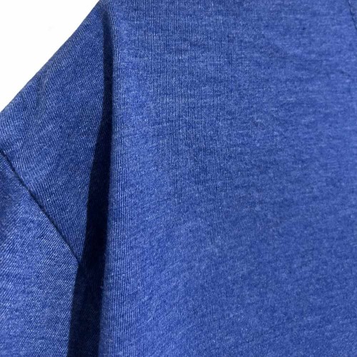 تیشرت آستین کوتاه آبی ملانژ یونی سکس با یقه گرد | قواره آزاد و راحت