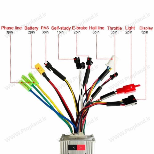 درایور براشلس 24V, 36V, 48V با 17 آمپر و 350 وات برای اسکوتر و دوچرخه برقی