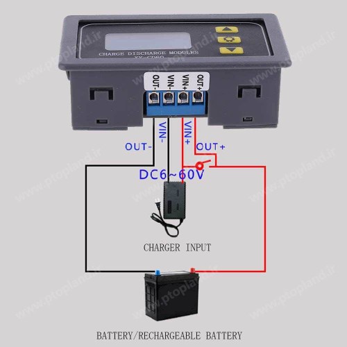 ماژول کنترل و مانیتورینگ ولتاژ باتری, قطع بار و اتصال شارژر و برعکس مدل XY-CD60 