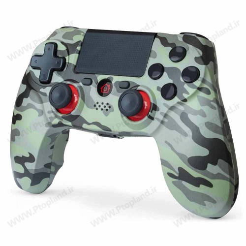 دسته بازی بی‌سیم سازگار با کنسول PS4/Pro/Slim گیم‌پد با ویبره, ژیروسکوپ ۶ محوره, عملکرد صوتی, تاچ‌پد, طرح استتار ارتشی