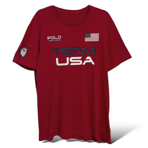 تیشرت قرمز USA برند POLO نخی وارداتی