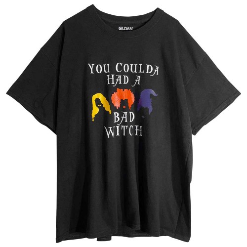 تیشرت مشکی چاپ فانتزی Bad Witch نخی یونیسکس وارداتی