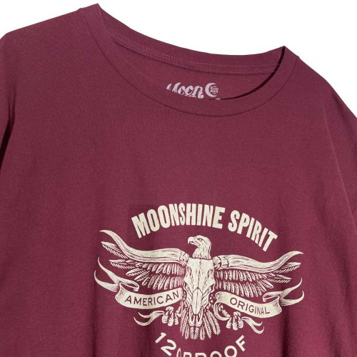تیشرت آستین کوتاه زرشکی تیره وارداتی MOONSHINE SPIRIT