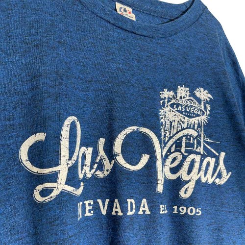 تیشرت آستین کوتاه لانگ آبی نفتی وارداتی Las Vegas