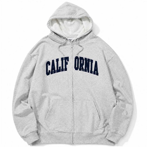 سویشرت وارداتی مردانه|زنانه دو نخ تو کرک سبک طوسی ملانژ CALIFORNIA