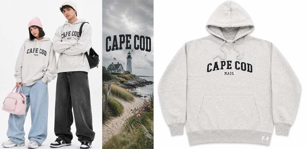 پوستر هودی طوسی روشن Cape Cod