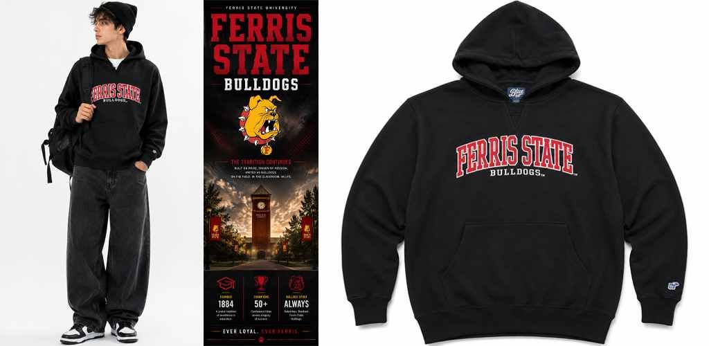 پوستر هودی مشکی Ferris State