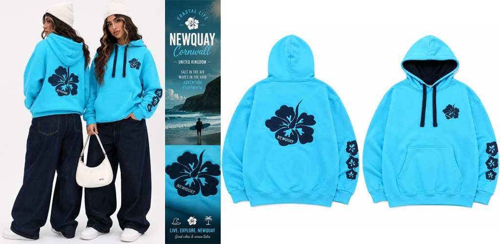 پوستر هودی فیروزه ای Newquay