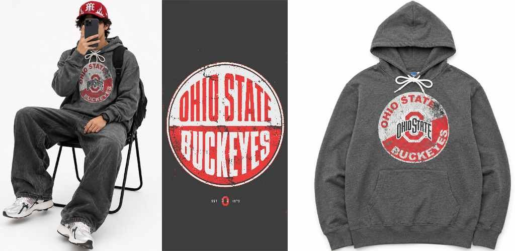 پوستر هودی ذغالی Ohio State